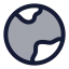 Earth icon with duotone rounded style