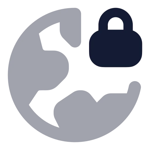 Earth Lock Icon in Bulk Rounded style