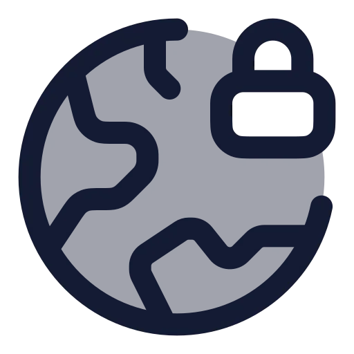 Earth Lock Icon in Duotone Rounded style