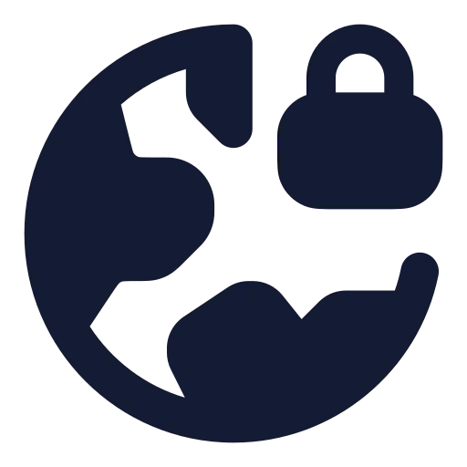 Earth Lock Icon in Solid Rounded style