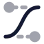 Easecurvecontrolpoints icon with bulk rounded style