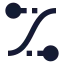 Easecurvecontrolpoints icon with solid sharp style