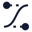 Easecurvecontrolpoints icon with stroke sharp style