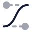 Easecurvecontrolpoints icon with twotone rounded style