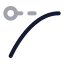 Easeoutcontrolpoint icon with twotone rounded style