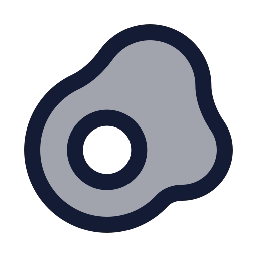 Egg Fried Icon in Duotone Rounded style