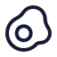 Eggfried icon with stroke rounded style