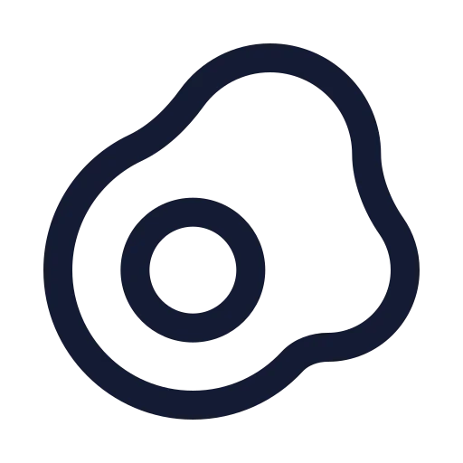 Egg Fried Icon in Stroke Sharp style