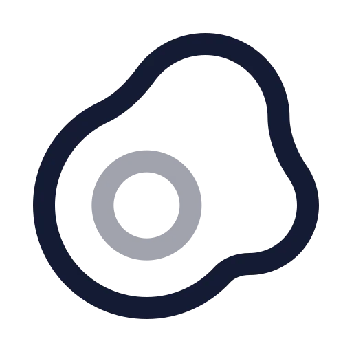 Egg Fried Icon in Twotone Rounded style