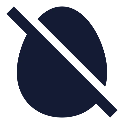 Egg Off Icon in Solid Sharp style