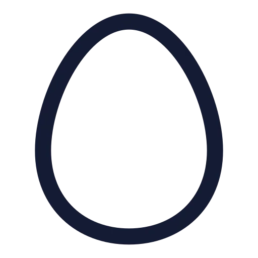 Egg Icon in Stroke Sharp style