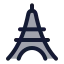 Eiffeltower icon with duotone rounded style