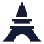 Eiffeltower icon with solid sharp style