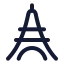 Eiffeltower icon with stroke rounded style