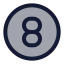 Eightcircle icon with duotone rounded style