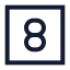 Eightsquare icon with stroke sharp style
