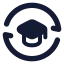 Elearningexchange icon with solid rounded style