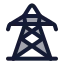 Electrictower icon with duotone rounded style