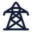 Electrictower icon with stroke rounded style