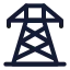 Electrictower icon with stroke rounded style