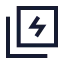 Electricitystack icon with stroke sharp style