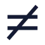 Equalnot icon with solid sharp style