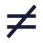 Equalnot icon with solid sharp style