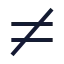 Equalnot icon with stroke sharp style