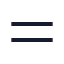 Equal icon with stroke sharp style