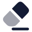 Eraser icon with bulk rounded style