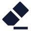 Eraser icon with solid sharp style