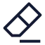 Eraser icon with stroke sharp style