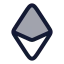 Ethereum icon with duotone rounded style