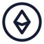 Ethereumellipse icon with stroke standard style