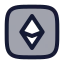 Ethereumrectangle icon with duotone rounded style