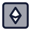 Ethereumrectangle icon with duotone standard style