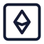 Ethereumrectangle icon with stroke standard style