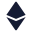 Ethereum icon with solid sharp style