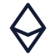 Ethereum icon with stroke sharp style