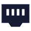 Ethernetport icon with solid sharp style