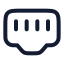 Ethernetport icon with stroke rounded style
