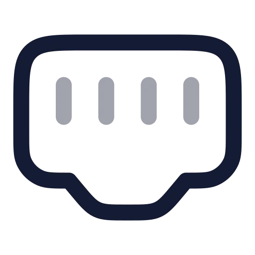 Ethernet Port Icon in Twotone Rounded style