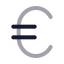 Euro icon with duotone rounded style