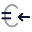 Euroreceive icon with duotone rounded style