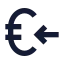 Euroreceive icon with solid sharp style
