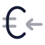 Euroreceive icon with twotone rounded style