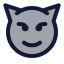 Evil icon with duotone rounded style