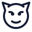 Evil icon with stroke rounded style