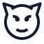 Evil icon with stroke sharp style