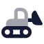 Excavator icon with bulk rounded style